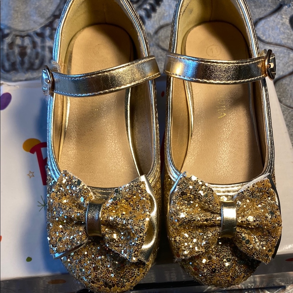 Gold Glitter Kids Shoes